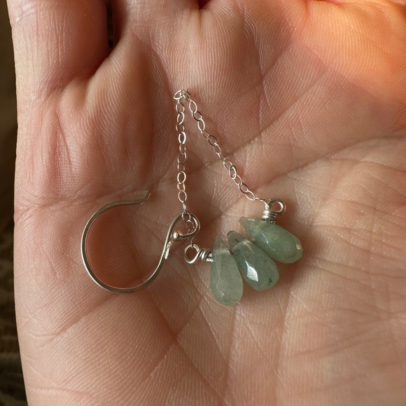 Green aventurine teardrop earrings - Picture 1 of 4